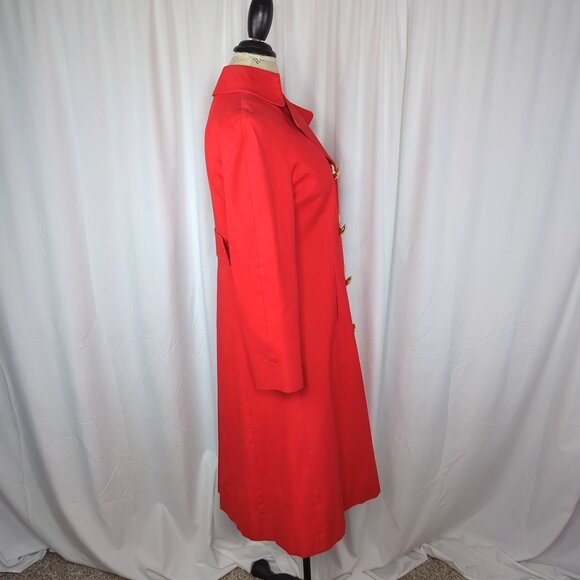 Vintage Aquascutum Red Trench Coat Small Double Breast - Picture 8 of 12